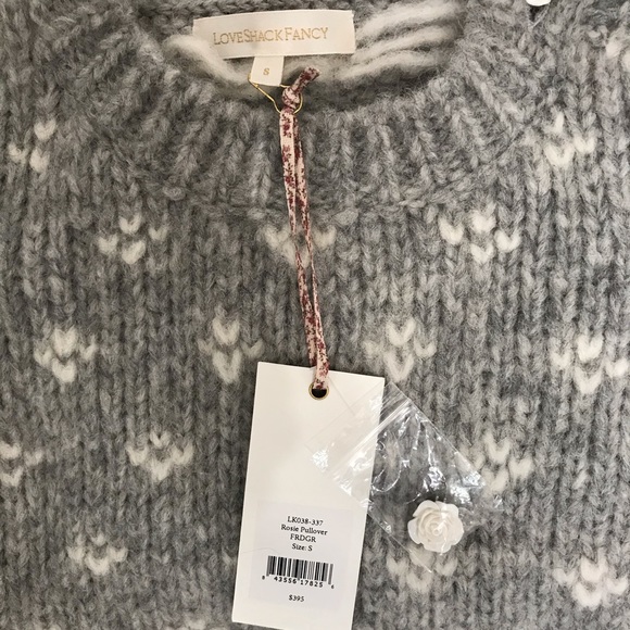 LoveShackFancy Rosie Pullover in Fairy Dust Grey - Picture 3 of 3